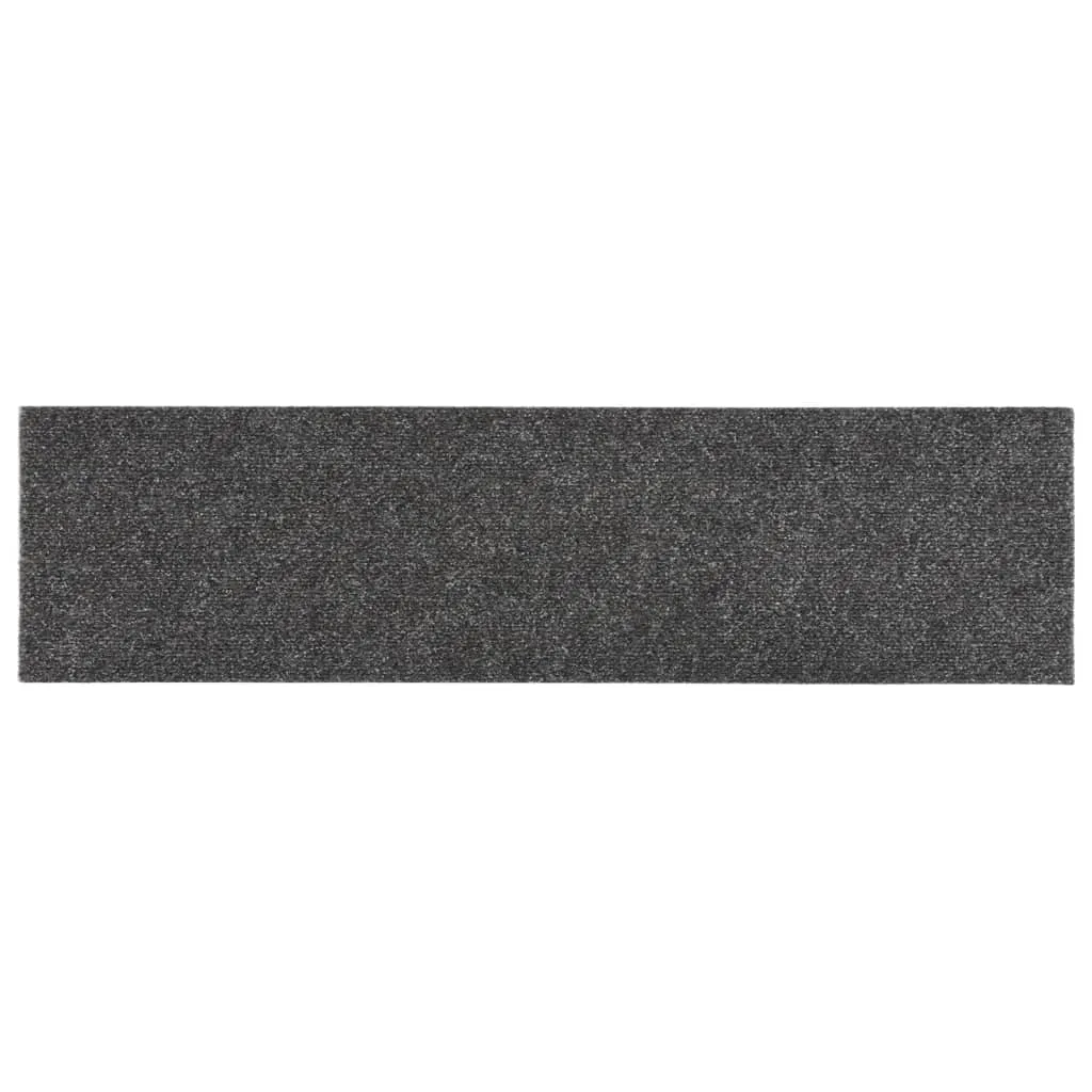 Self-adhesive Stair Mats Rectangular 15 pcs 76x20 cm Anthracite