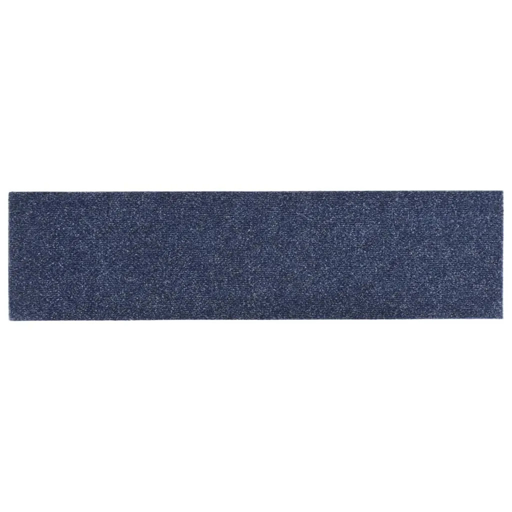 Self-adhesive Stair Mats Rectangular 15 pcs 76x20 cm Grey Blue