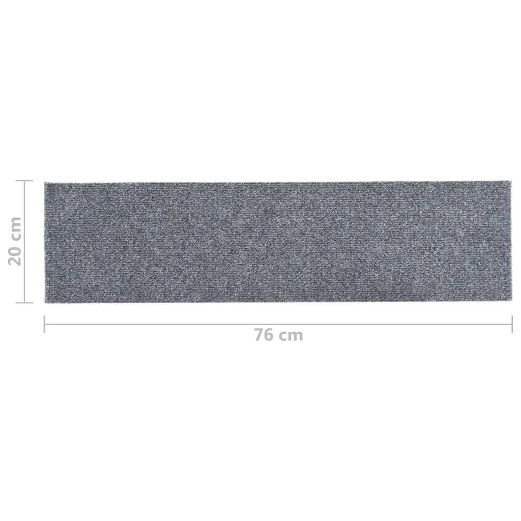 Self-adhesive Stair Mats Rectangular 15 pcs 76x20 cm Light Grey