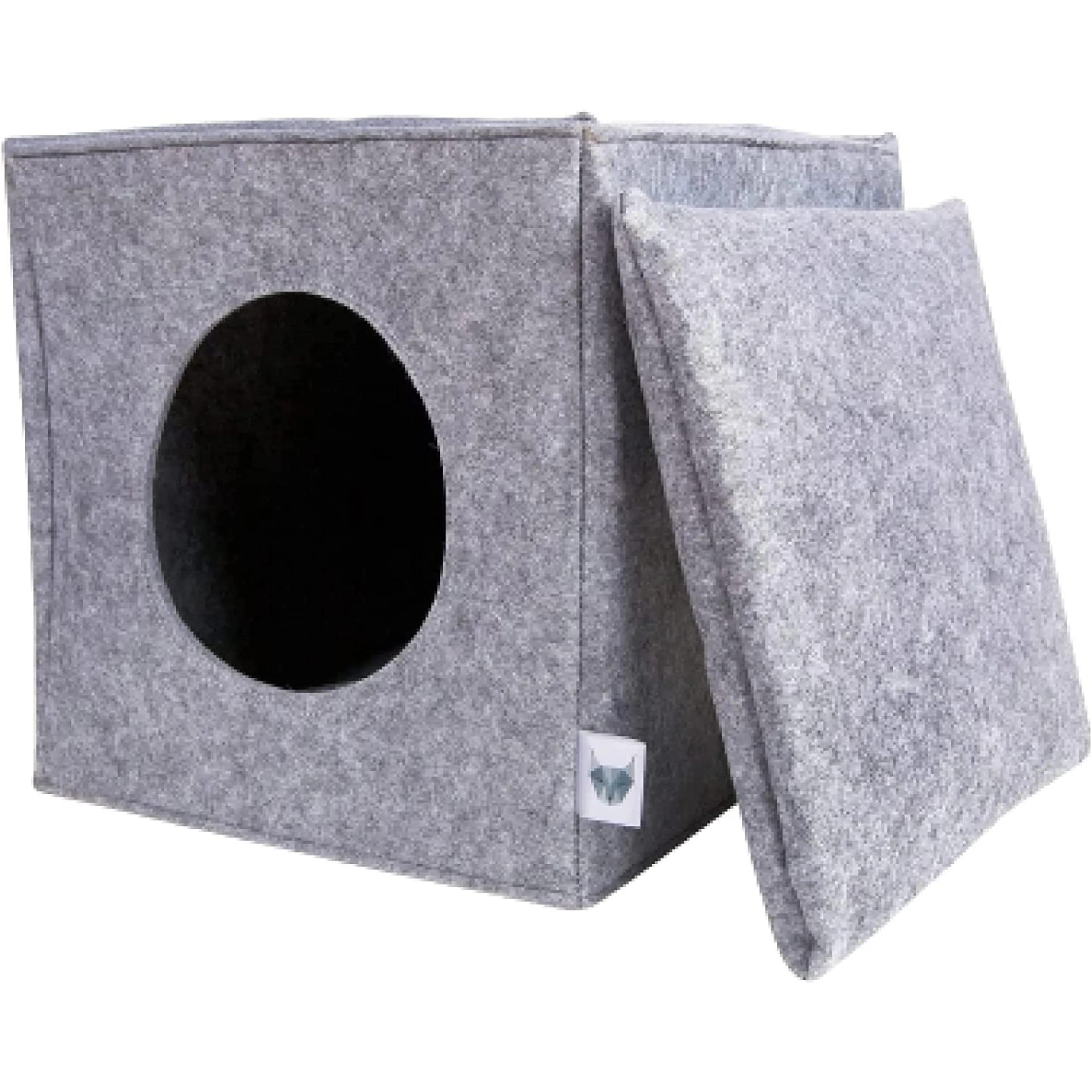 VIIRKUJA Felt cat cave in Blue Including Cushion, Suitable for e.g. IKEA Expedit & Kallax