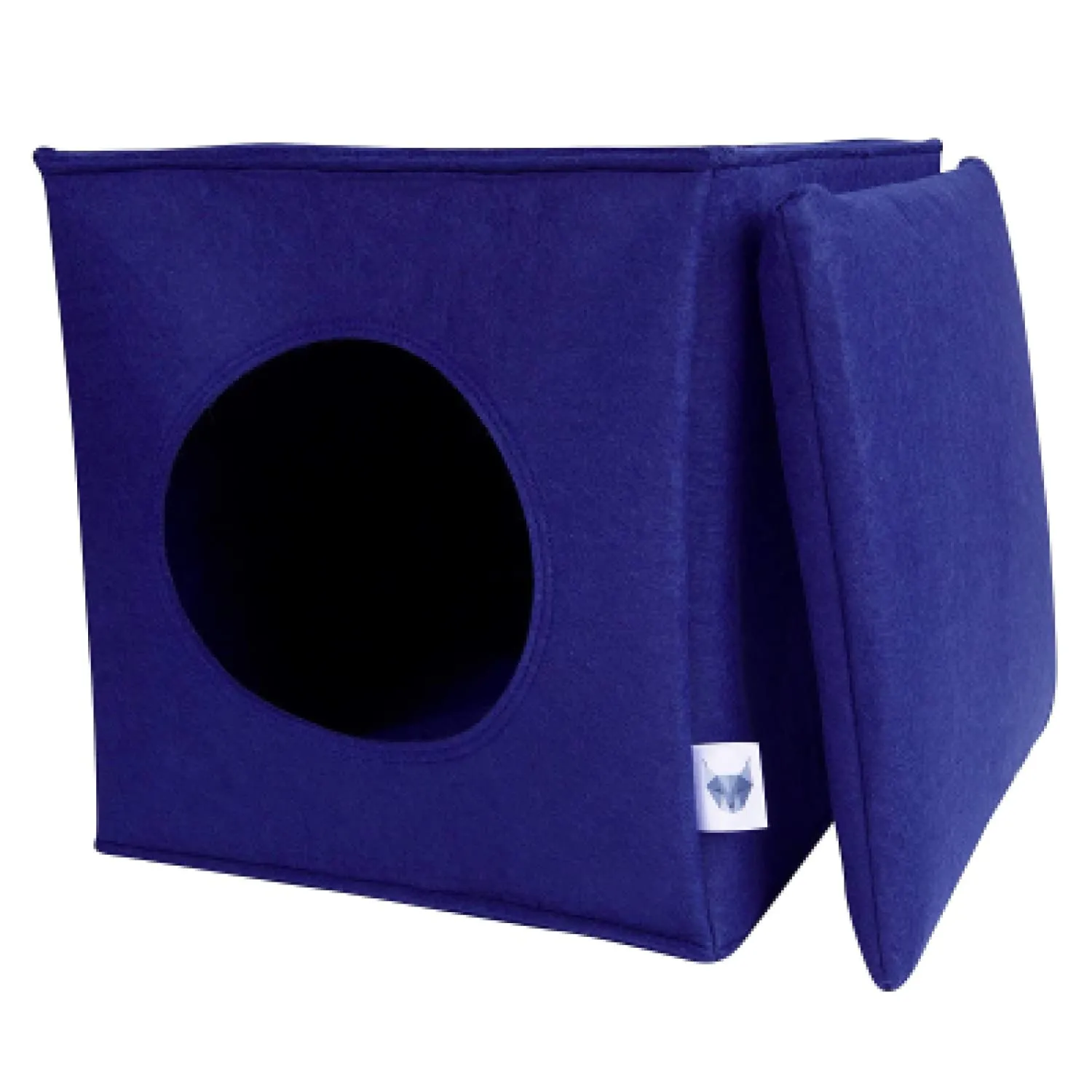 VIIRKUJA Felt cat cave in Blue Including Cushion, Suitable for e.g. IKEA Expedit & Kallax